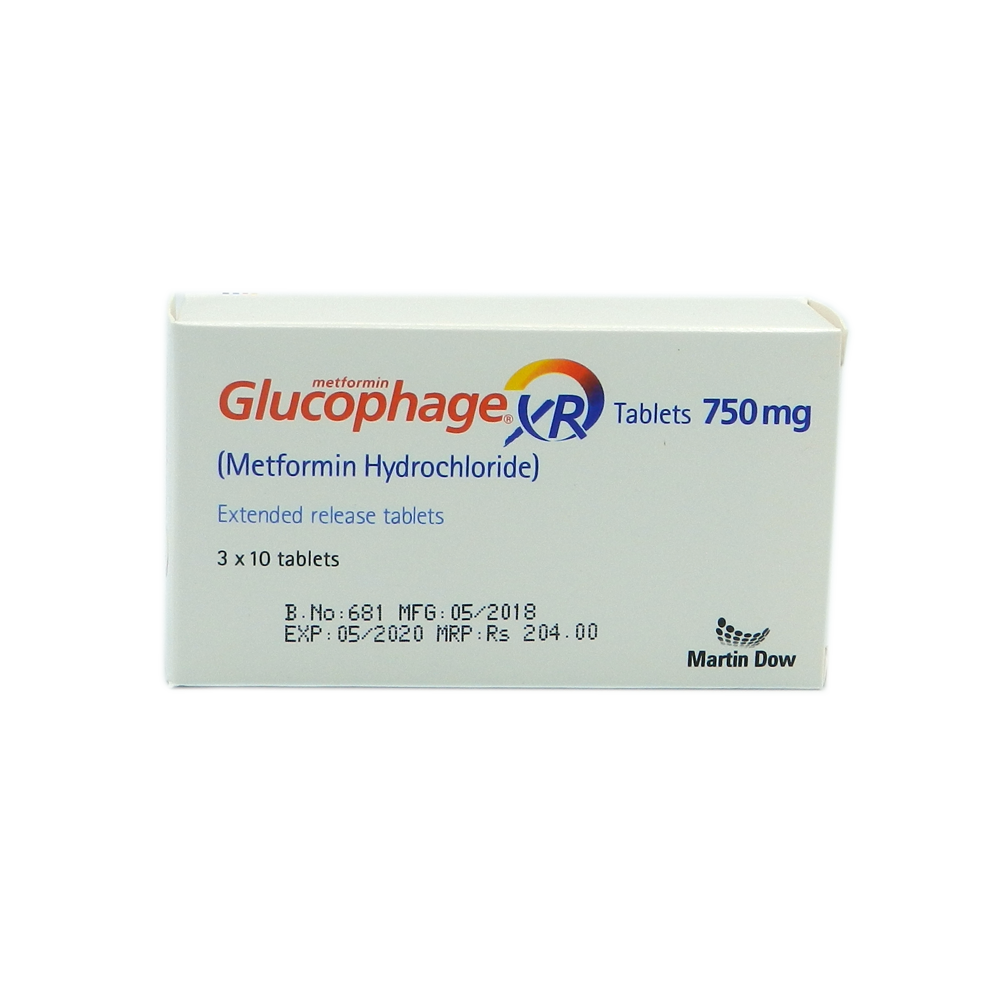 GLUCOPHAGE-XR 750MG TAB