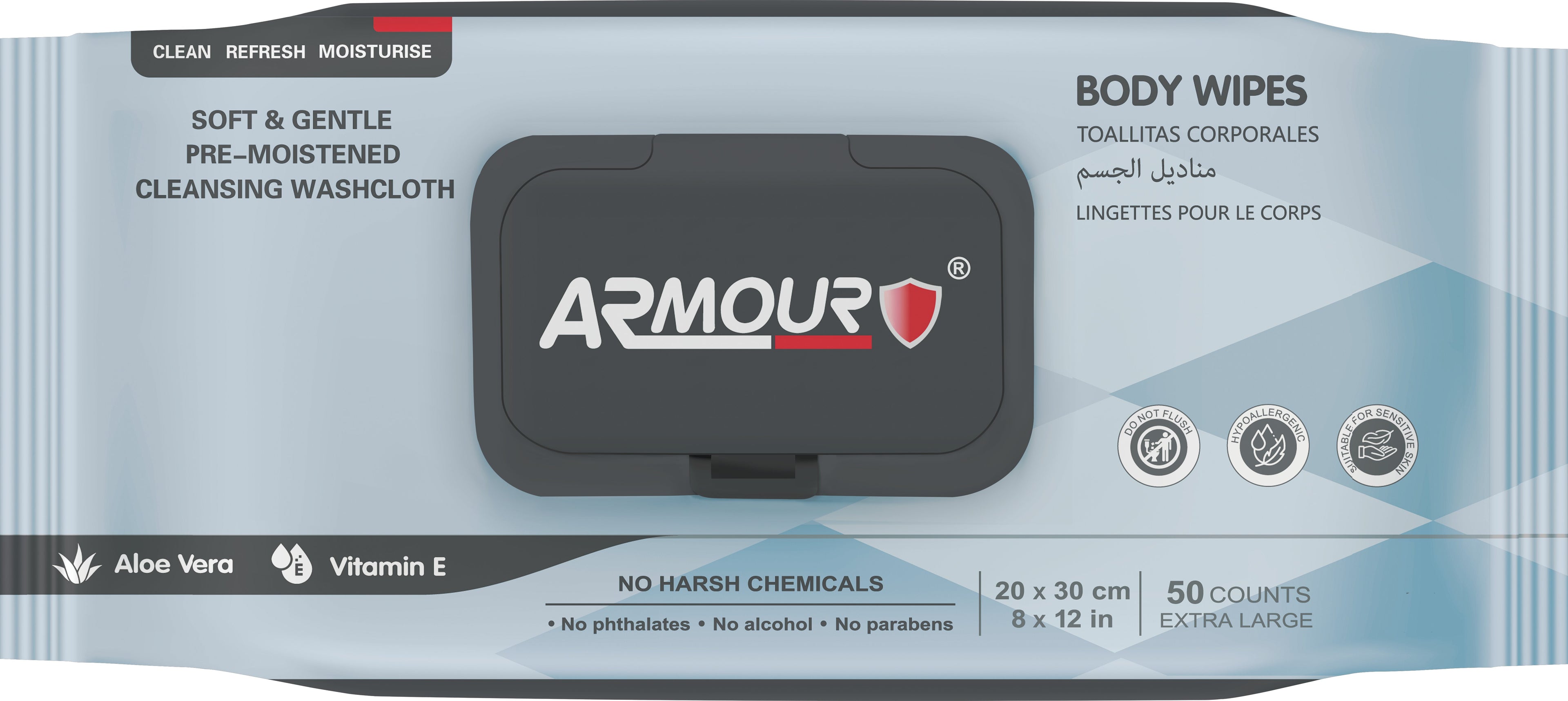 ARMOUR BODY WIPES 50S (24781)