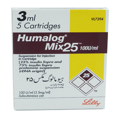 HUMALOG MIX 25 CARTRIDGE(3ML)