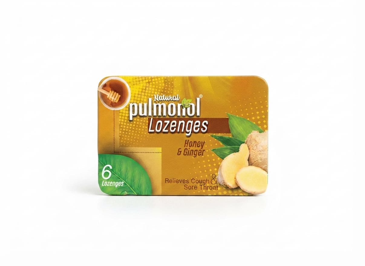 PULMOLOZ HONEY & GINGER LOZENGES 6S