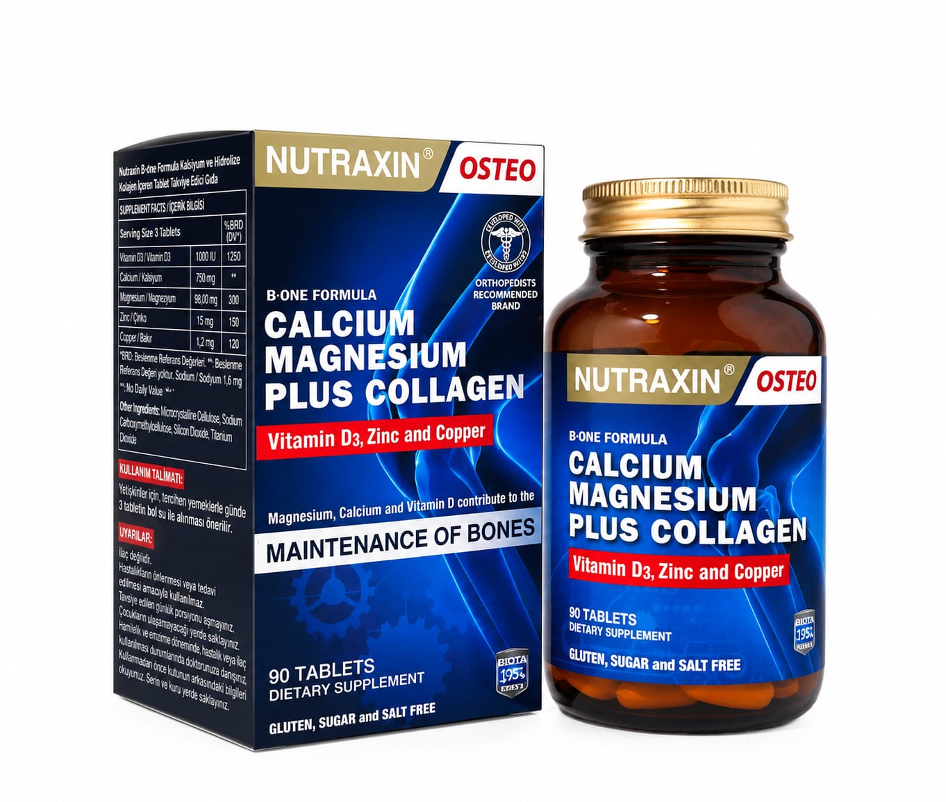 NUTRAXIN BONE FORMULA CALCIUM,MAGNESIUM+COLLAGEN 90S (27463)