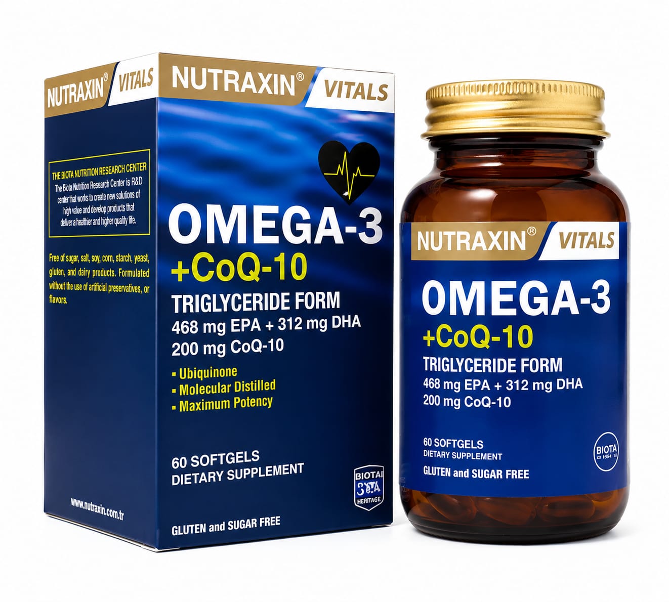 NUTRAXIN OMEGA 3+COQ-10 SOFGEL 60S(14296)