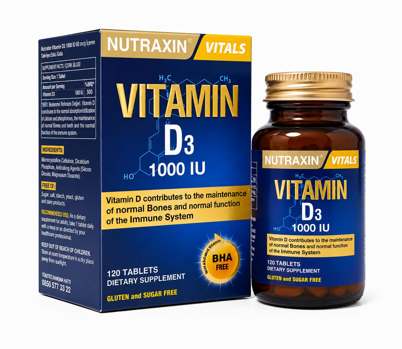 NUTRAXIN D3 1000IU TAB 120S