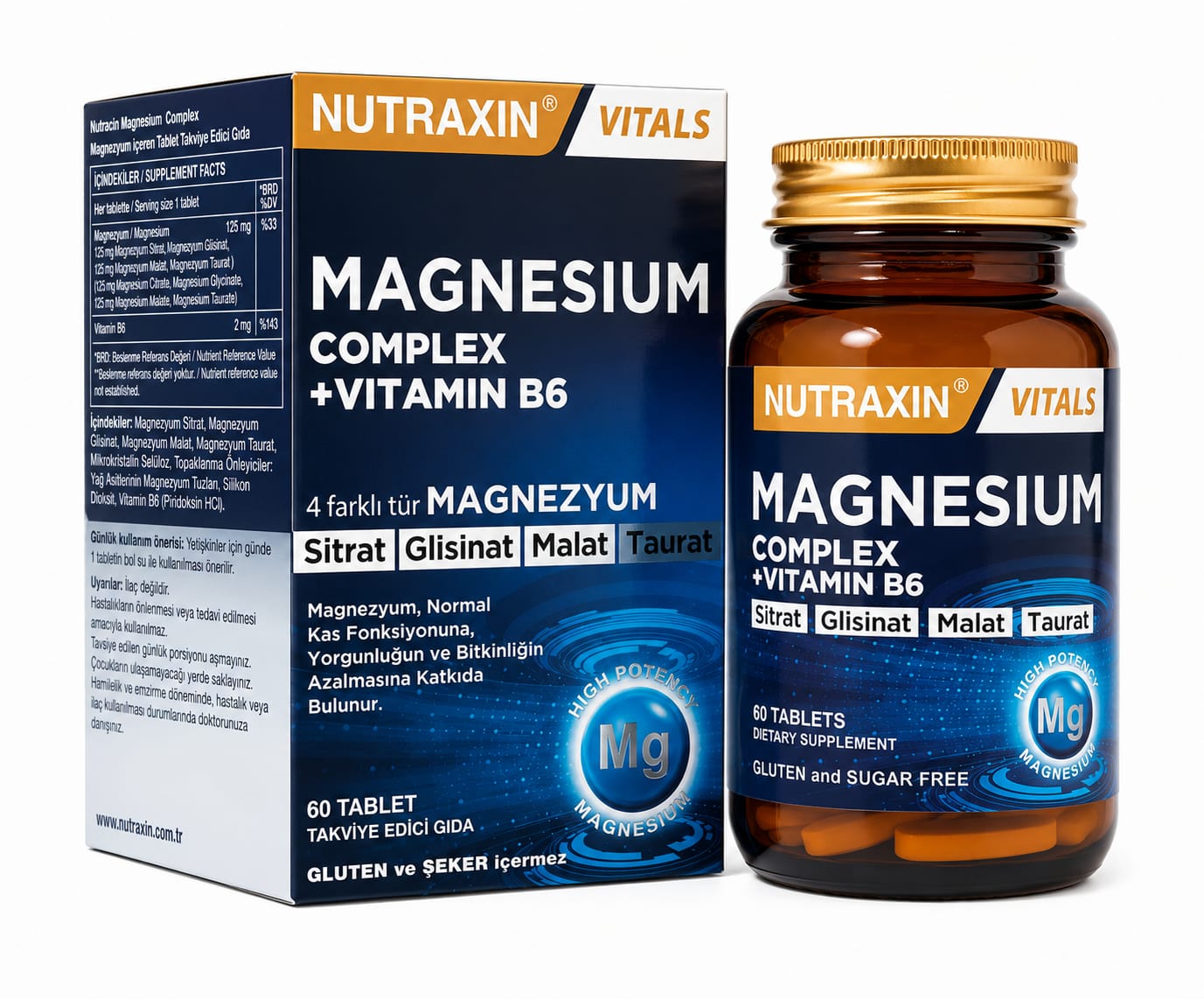 NUTRAXIN MAGNESIUM COMPLEX + VIT B6 TAB 60S