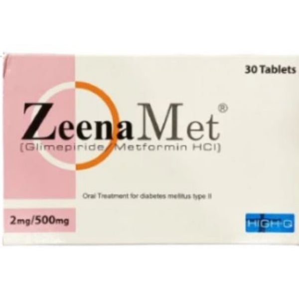 ZEENAMET 2MG  + 500MG TAB 30S