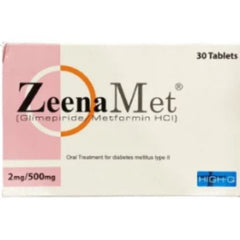 ZEENAMET 2MG  + 500MG TAB 30S