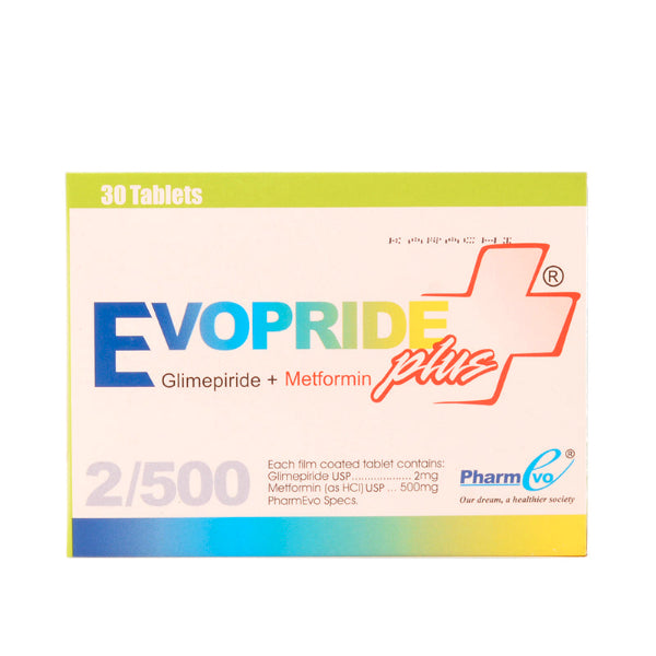 EVOPRIDE PLUS 2MG+500MG TAB